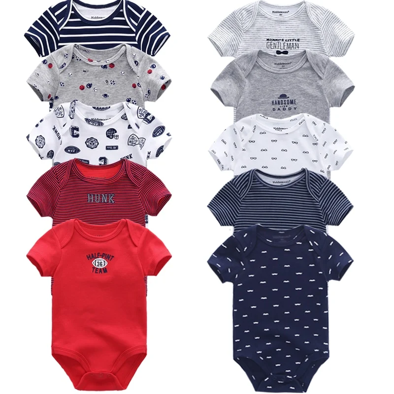 5PCS/LOT Baby Rompers 2019 Short Sleeve 100% Cotton jumpsuits
