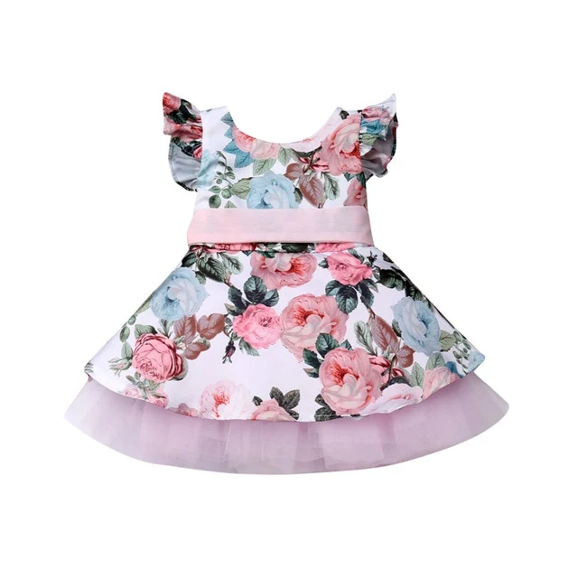 Princess Toddler Newborn Baby Girls Dress Flower Lace Tutu