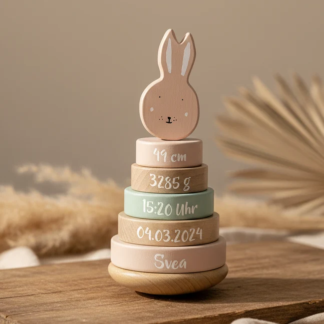 Stapelturm Frau Hase Holz - Zur Geburt | Trixie