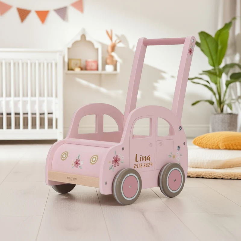 Laufwagen Pink personalisierbar mit Namen & Geburtsdatum