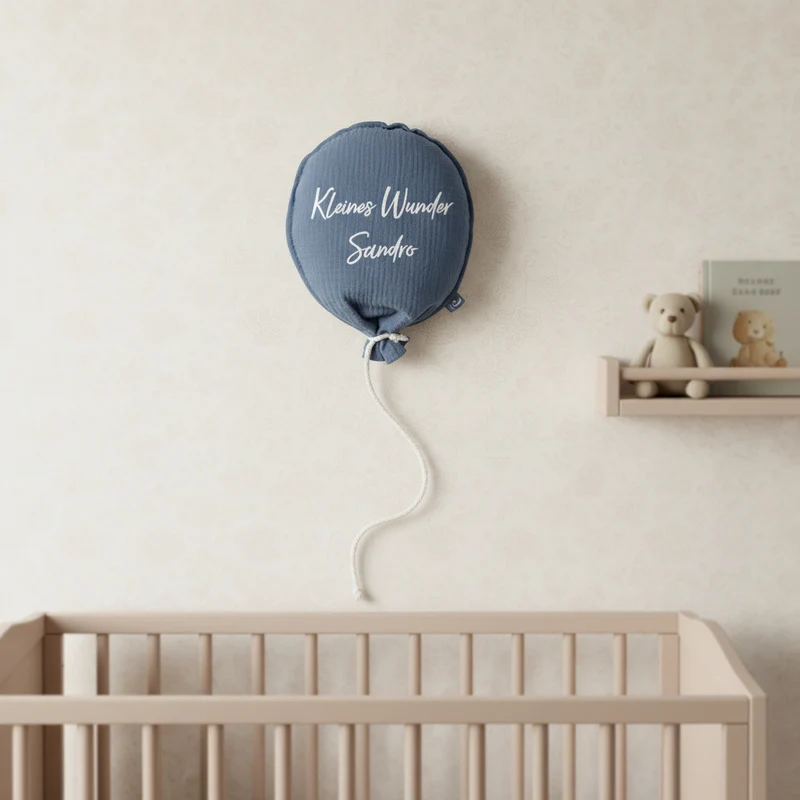 Jollein Stoffballon Blau 25 × 50 cm – optional personalisiert