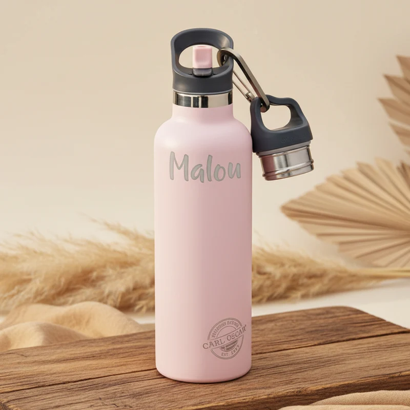 Carl Oscar TEMPflask Pink 0,5 L – Isolierflasche mit 2 Deckeln