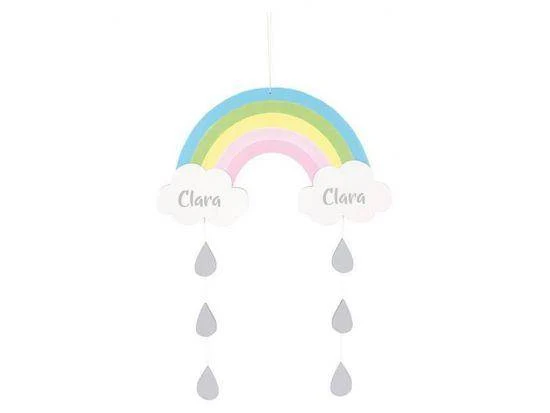 JaBaDaBaDo Mobile Regenbogen mit Regentropfen 46 cm – optional personalisiert