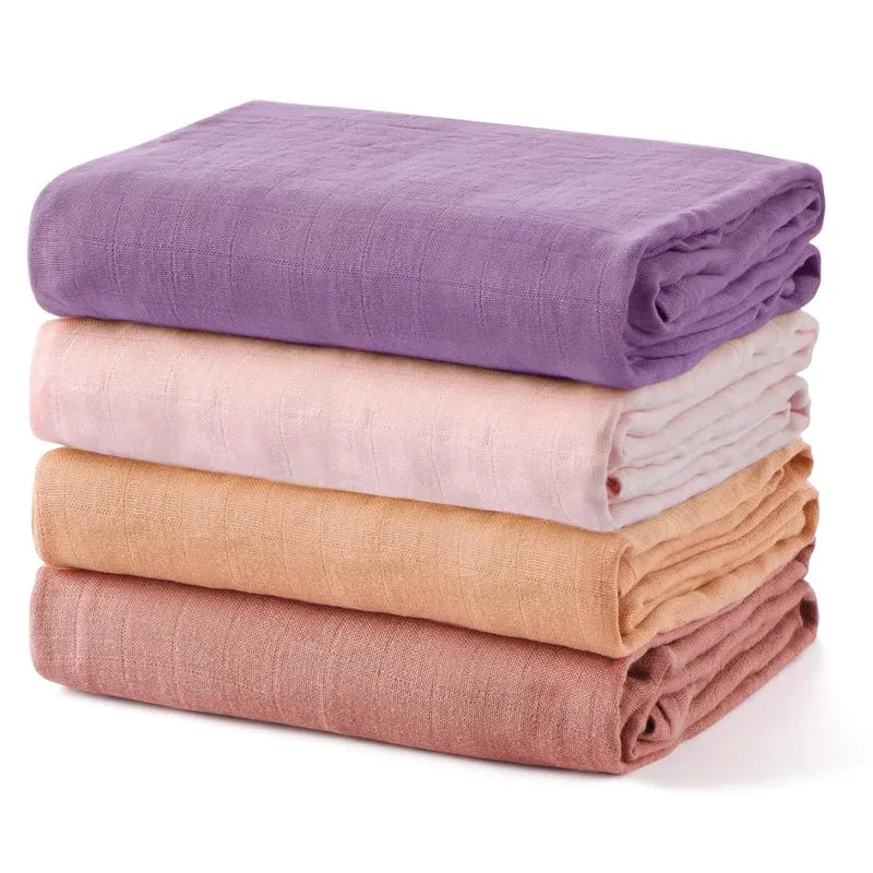 Momcozy Softness Swaddle Blankets - Pink Purple (4 Pack)