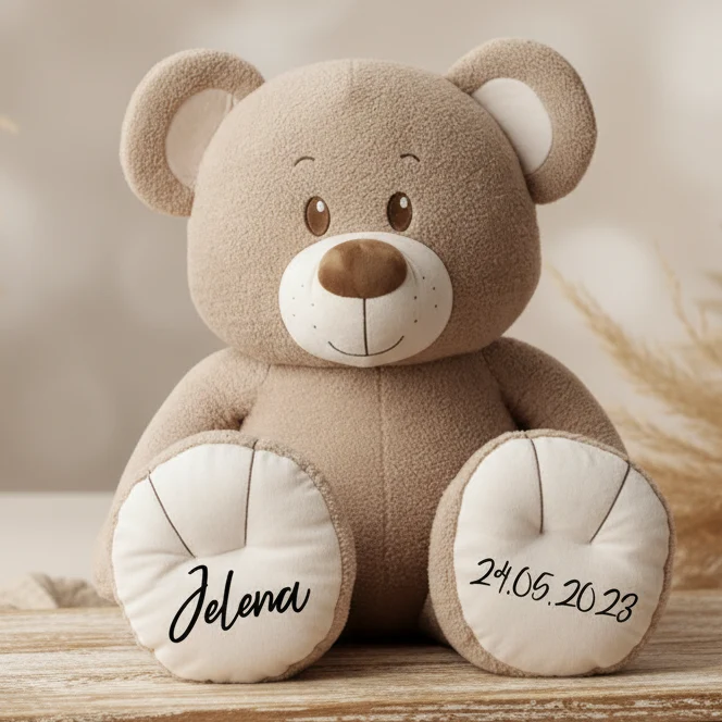 XXL Teddybär 100 cm – personalisierbar | Schmatzepuffer