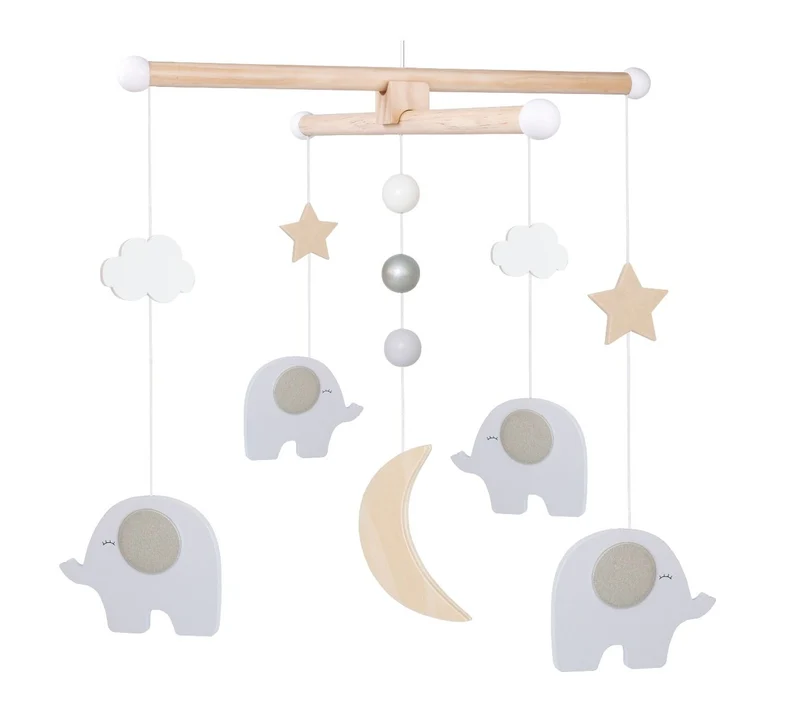 JaBaDaBaDo Holz-Mobile Elefant Grau 32 cm