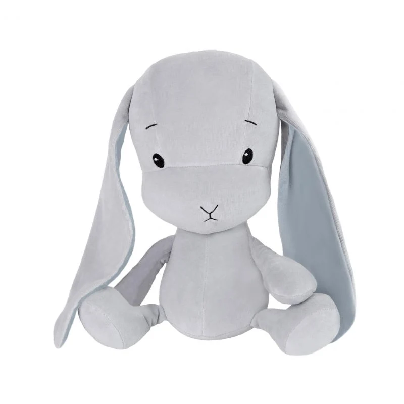 Effiki Kuscheltier Hase Grau/Blau 50 cm | personalisierbar