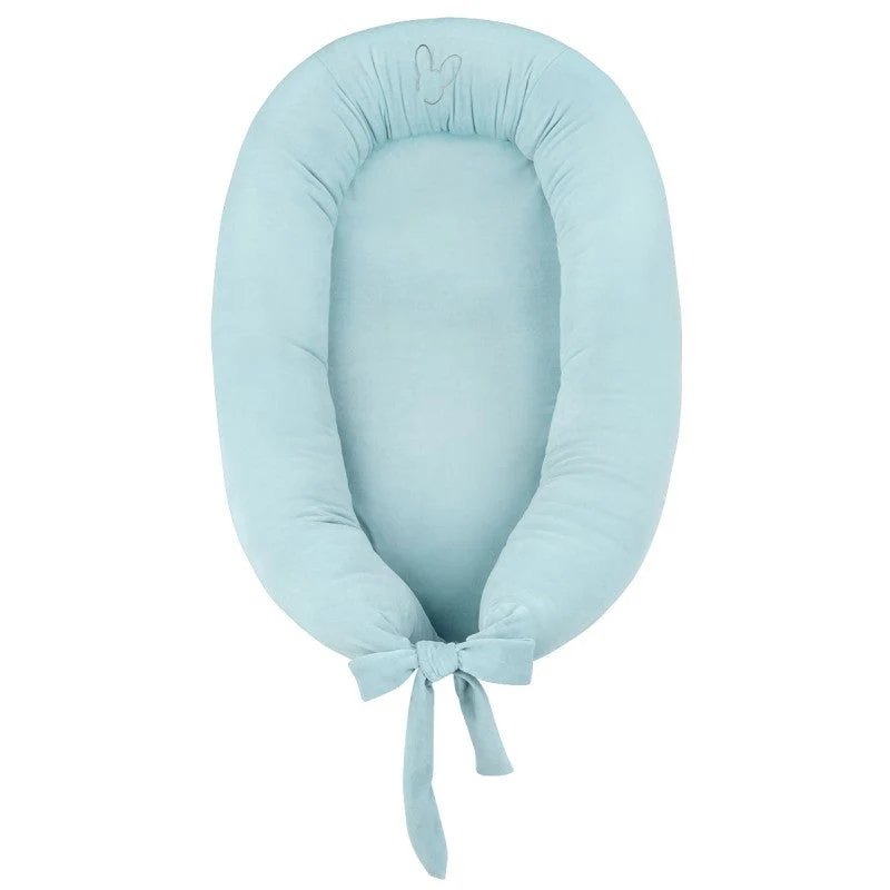 Effiki Babynest Samt Blau 87 × 48 cm | personalisierbar
