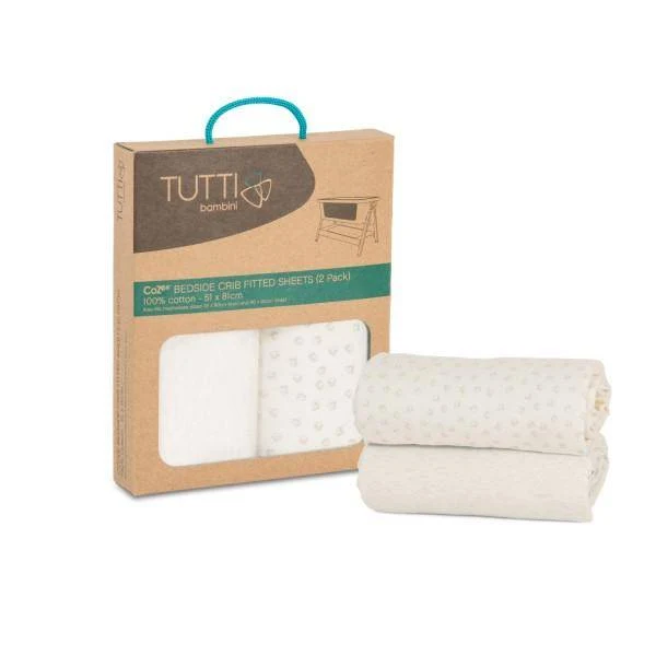 CoZee Spannbettlaken 2er-Set Weiß/Beige 52 × 83 cm
