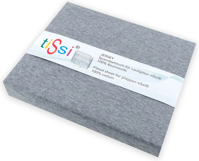 Spannbettlaken Laufgitter 6-Eckig Grau | tiSsi®