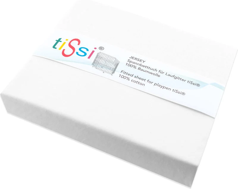 Spannbettlaken Laufgitter 6-Eckig Weiß | tiSsi®