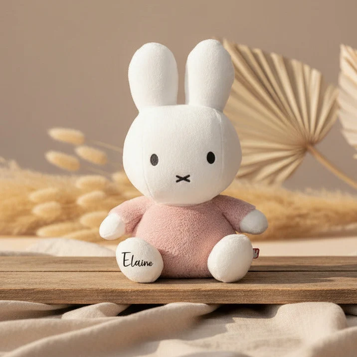 Miffy Kuscheltier Fluffy Pink 35 cm mit Name | Tiamo