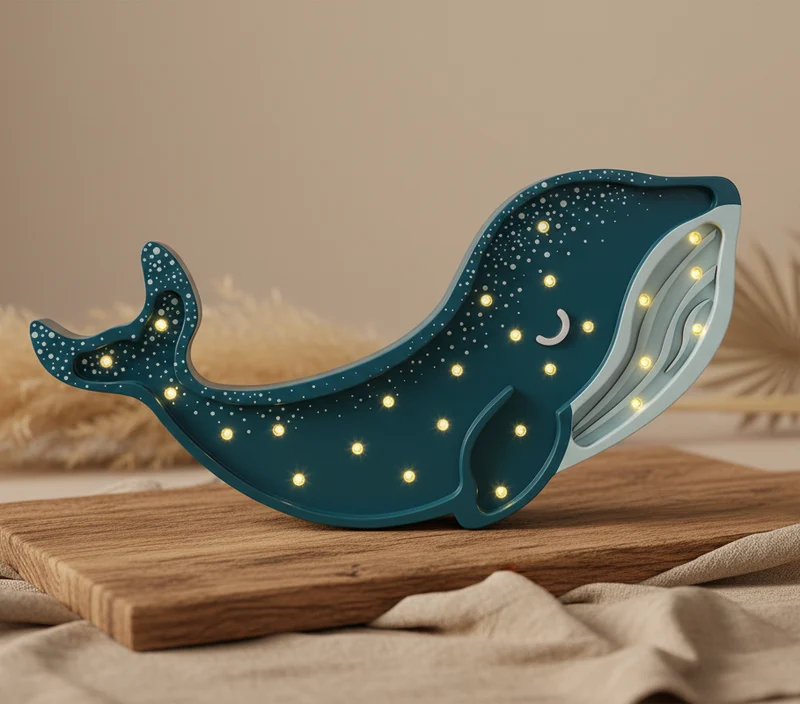 Kinder-Nachtlicht Wal Galaxie Türkis | Little Lights