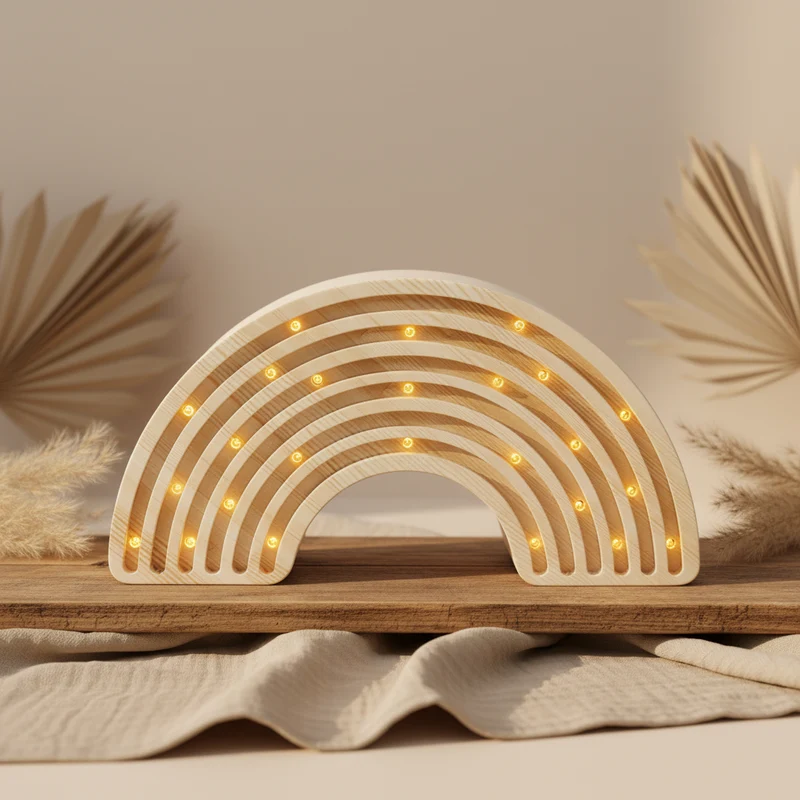 Regenbogen-Nachtlicht aus Holz | Little Lights