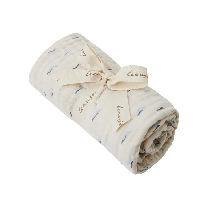 leevje Musselintuch Waves Beige 70 × 70 cm