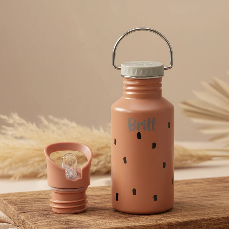 Lässig Edelstahl-Trinkflasche Happy Prints Karamell 500 ml | personalisierbar