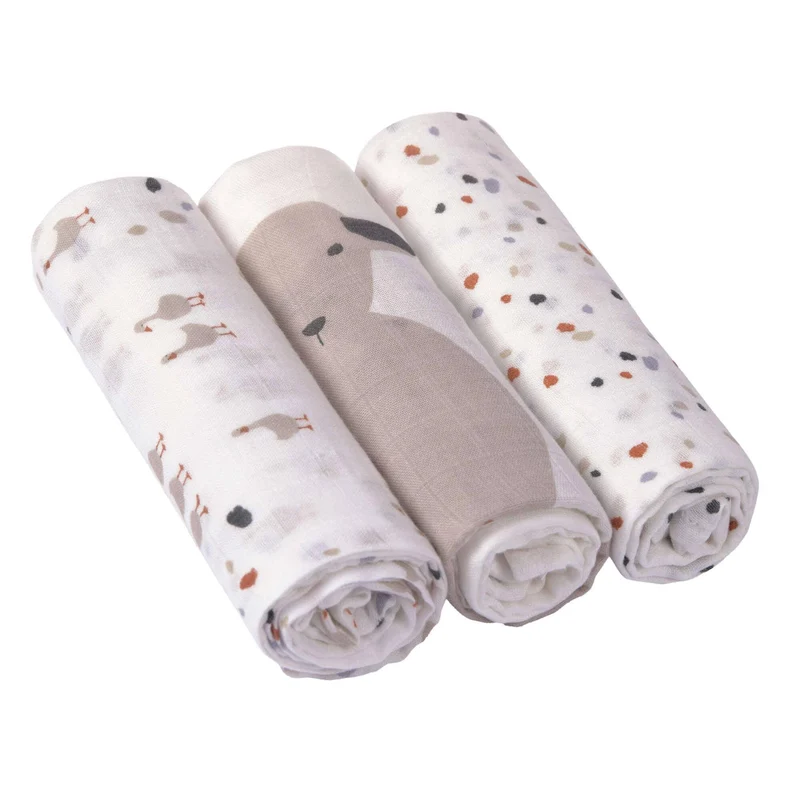 Lässig Musselintücher Tiny Farmer Speckles 3er-Set 80 × 80 cm
