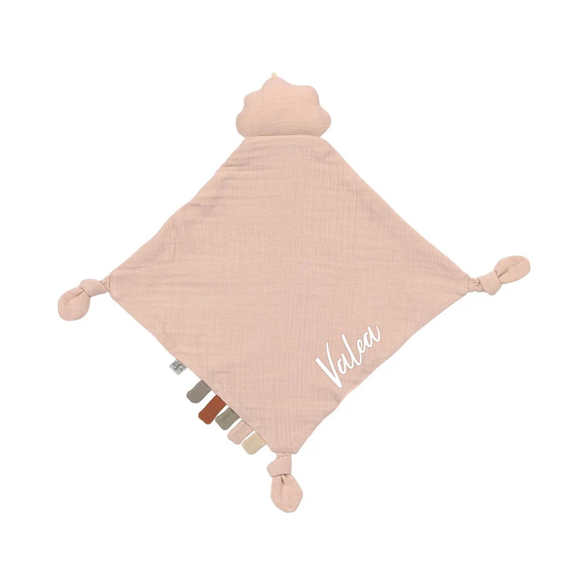 Lässig GOTS Schnuffeltuch Wolke Rosa 48 × 44 cm | personalisierbar