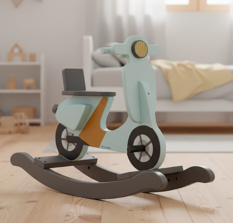 Kids Concept Schaukel-Scooter Hellblau aus Holz ab 18 Monaten