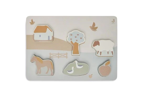 Jollein Holzpuzzle Farm 6-teilig 28 × 20 cm
