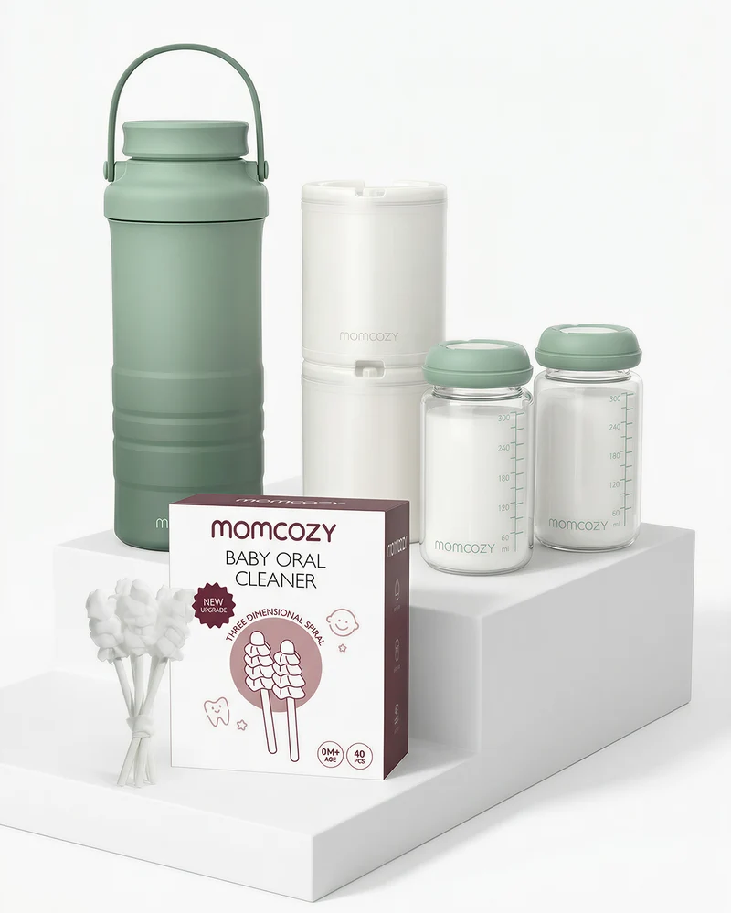 Feeding & Oral Care Bundle: Portable Breast Milk Cooler and Tongue Cleaner