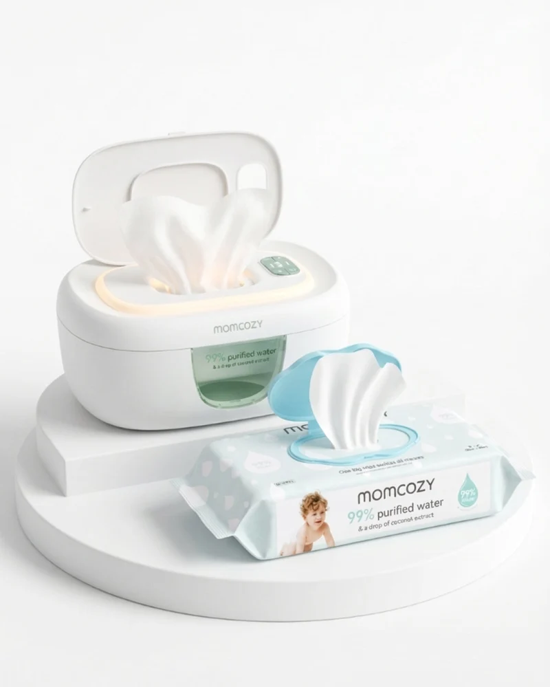 Momcozy Baby Wipe Warmer & 99% Water Wipes Set