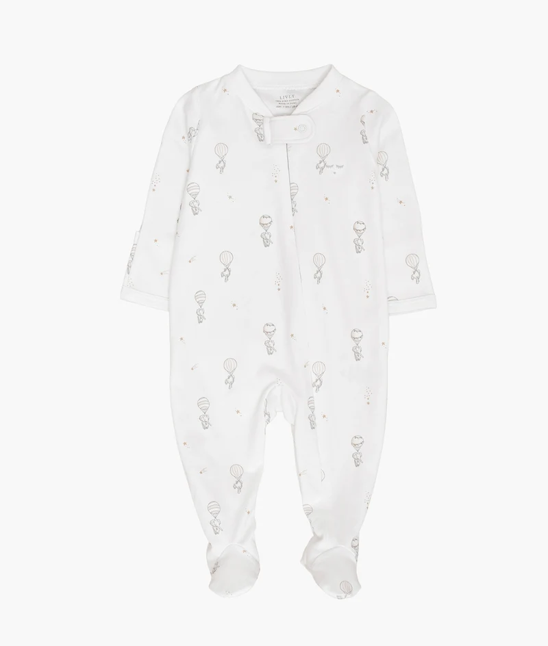 Flying Elephants Zipper Footie
