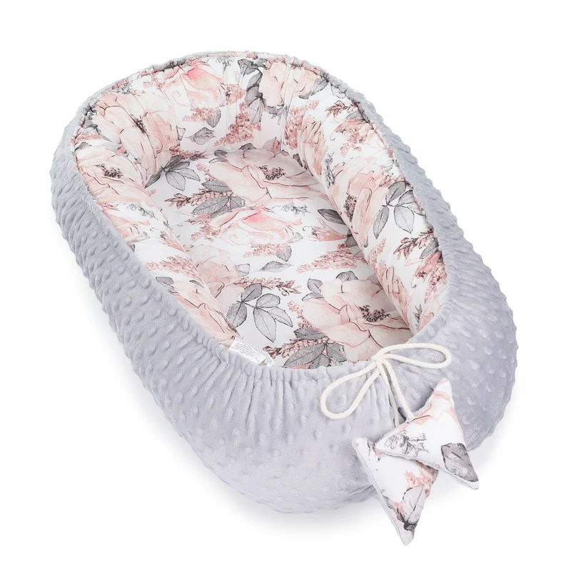 Babynest Nestchen Baby 90x50 cm - Babynestchen Neugeborene Babynest für Kinderbett Vielseitiges tragbar Nest Kuschelnest Zubehör für Babybett