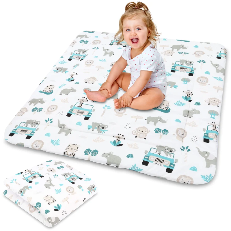 Krabbelmatte Baby Spielmatte Krabbeldecke 100x100 cm - Spieldecke Spielmatte und Bodenmatte für Kinder und Babies große Matte für Kinderzimmer und Laufgitter