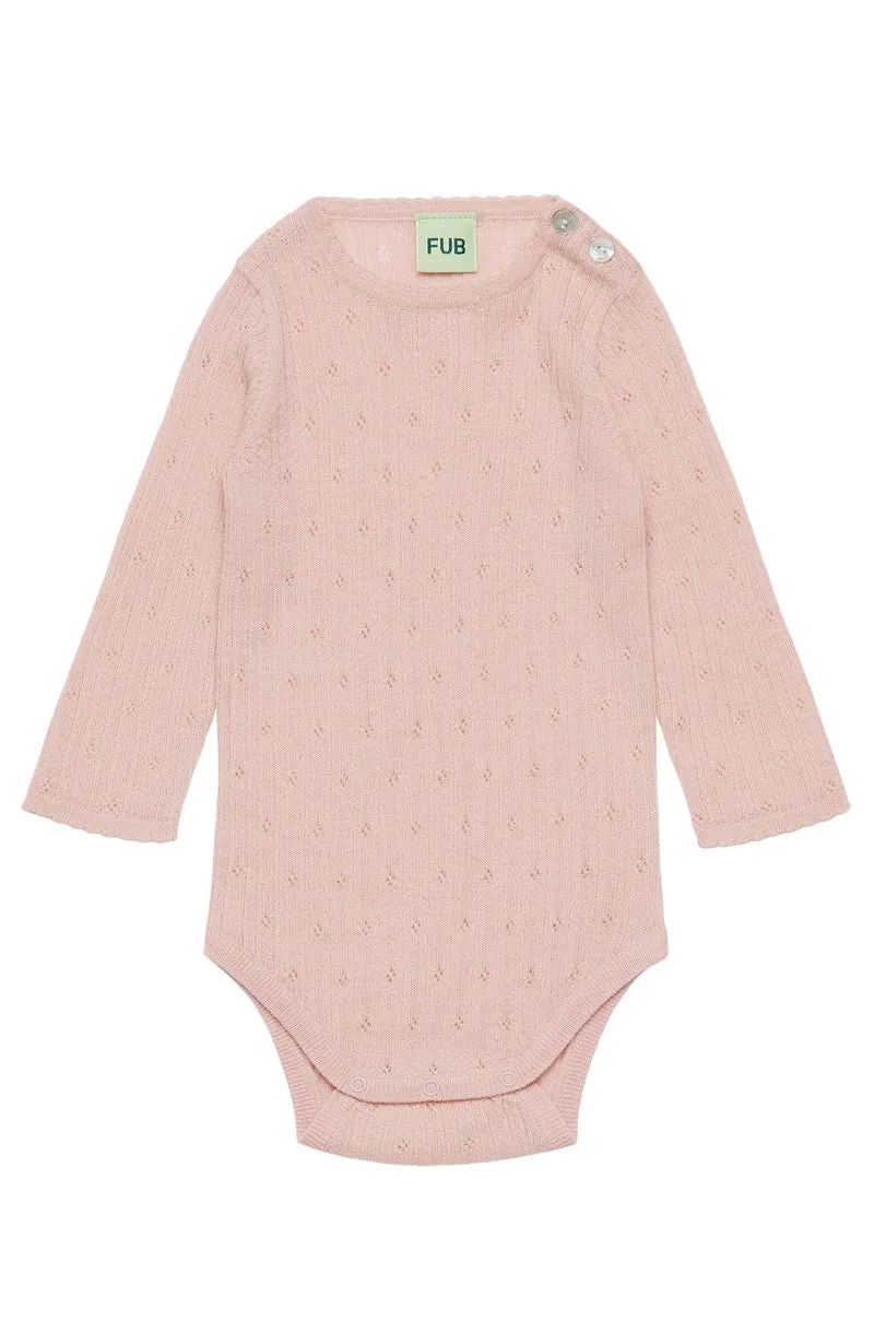 Baby Pointelle Body - Pale Rose