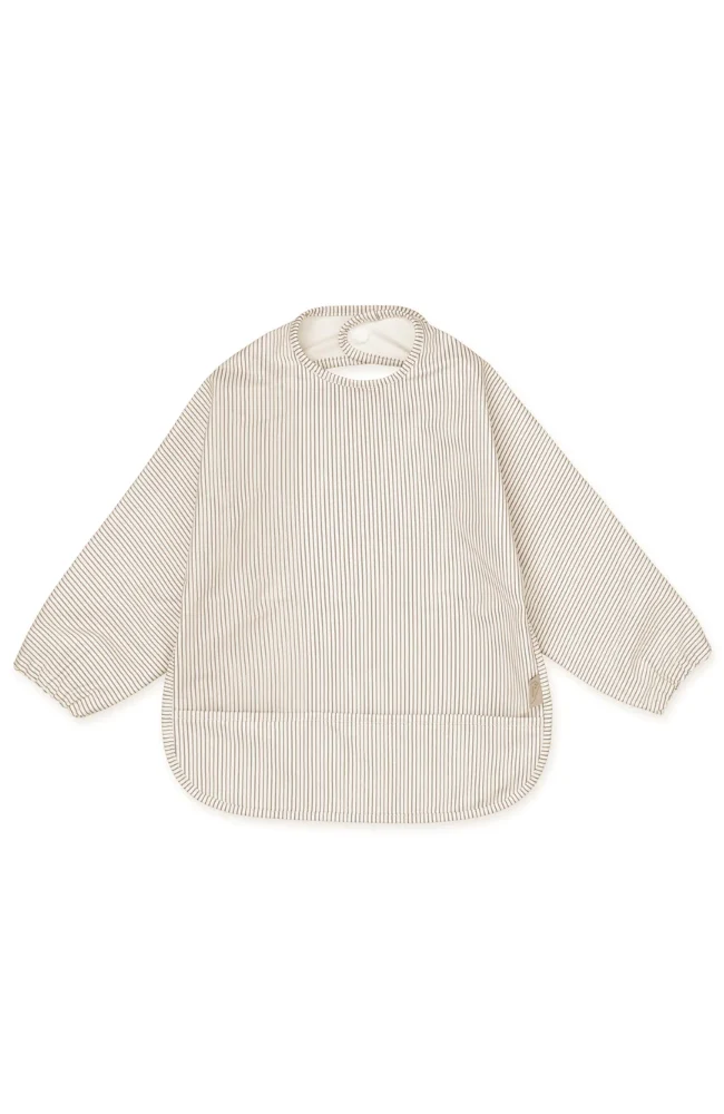 Sleeved Bib - Classic Stripes Camel