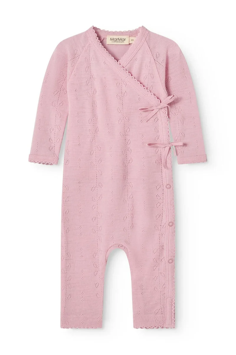 Rula Wool Onesie - Soft Berry