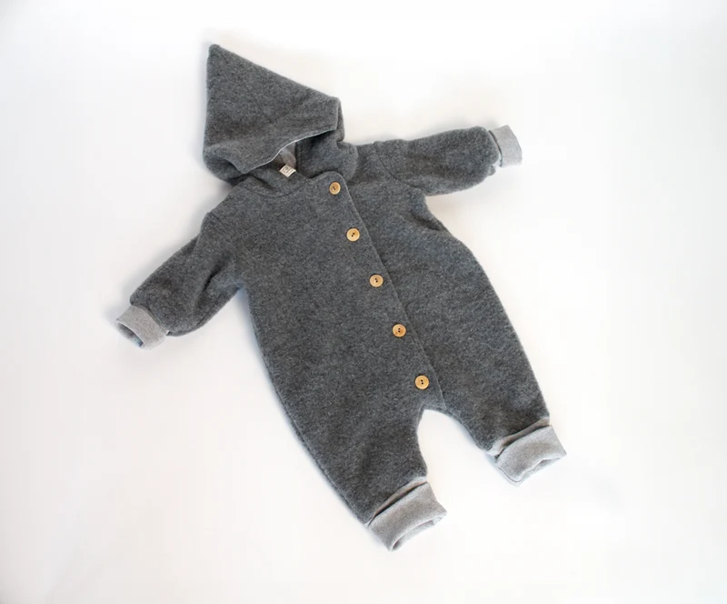 Wollfleece Overall mit Knöpfe, GOTS