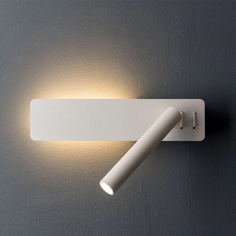 Drehbare LED-Lesewandleuchte | Schwenkbarer Spot | 2 Schalter Metall | Bedspark