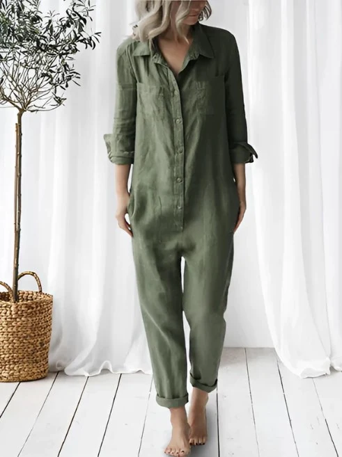 Loraine™ - Schicker All-in-One-Jumpsuit mit Revers und Taschen