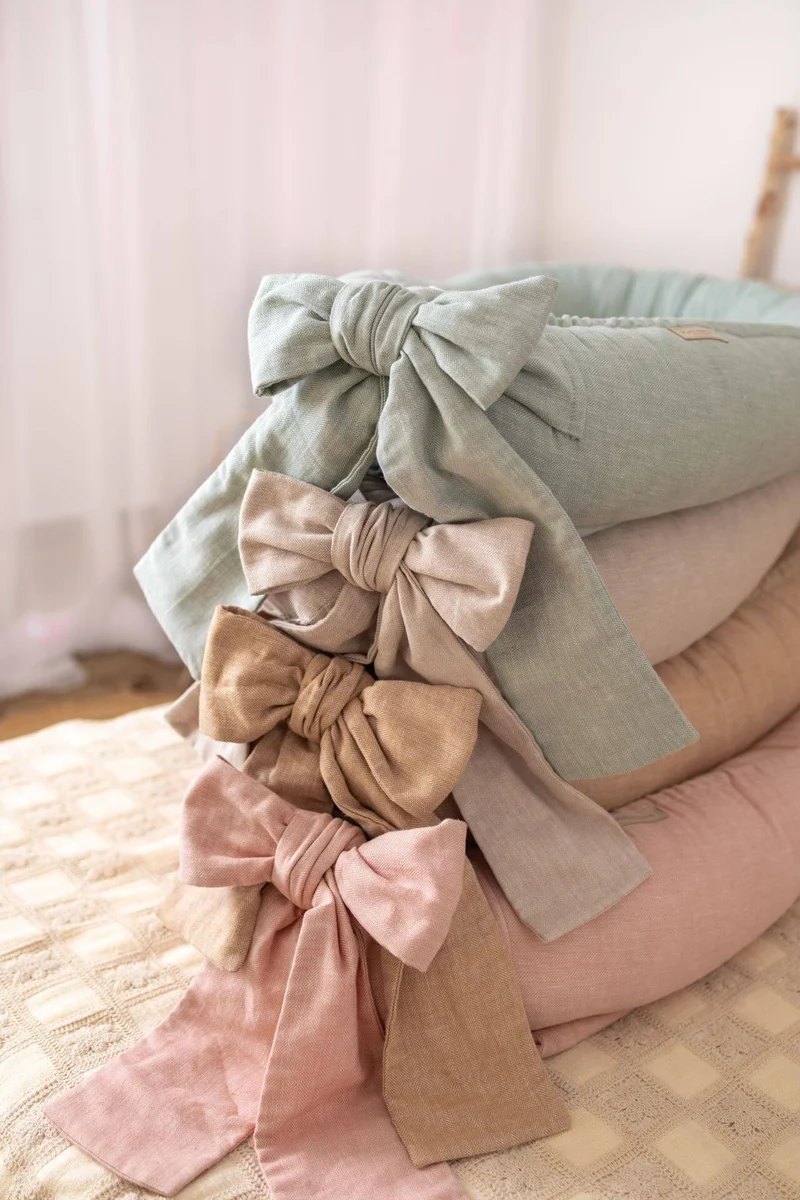 Premium Herringbone Linen Baby Nest