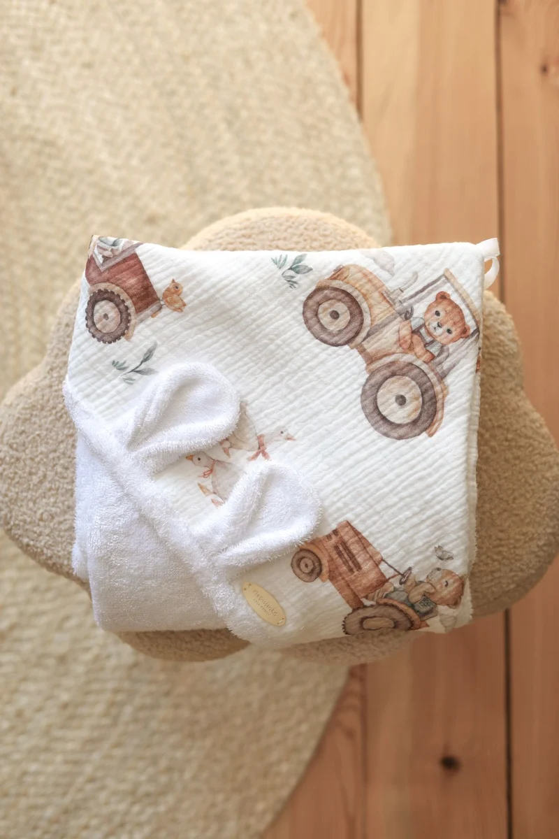 Luxury Bamboo Terry & Muslin Baby Towel