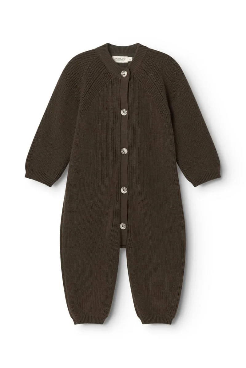 Robbie Knit Onesie - Dark Roast