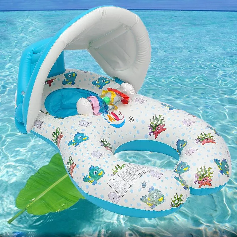 Inflatable Mother Baby Safe Swimming Ring Kids Toy Raft Seat Floating Chair Beach Toy