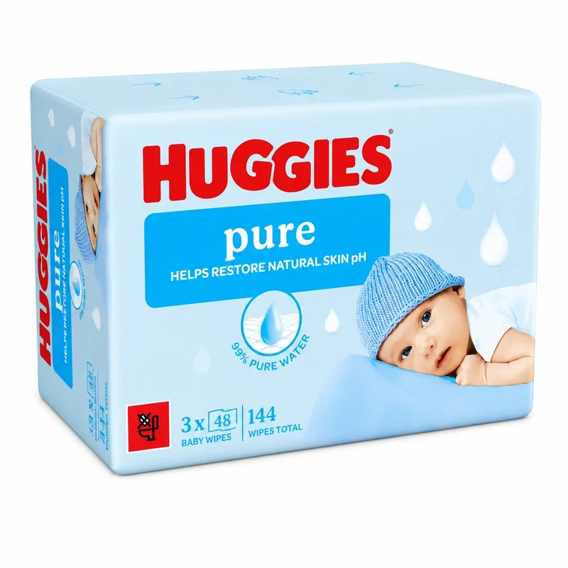 Huggies Pure Wipes, 144 wipes