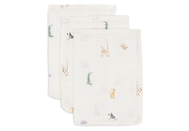 Jollein Waschlappen Jungle Jambo 3er-Set 15 × 20 cm