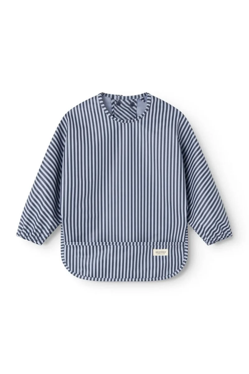 Apron Dinner LS Bib - Blue Stripes