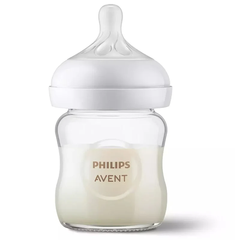 Philips Avent - Glass Natural Response Baby Bottle – 4 oz / 120 mL