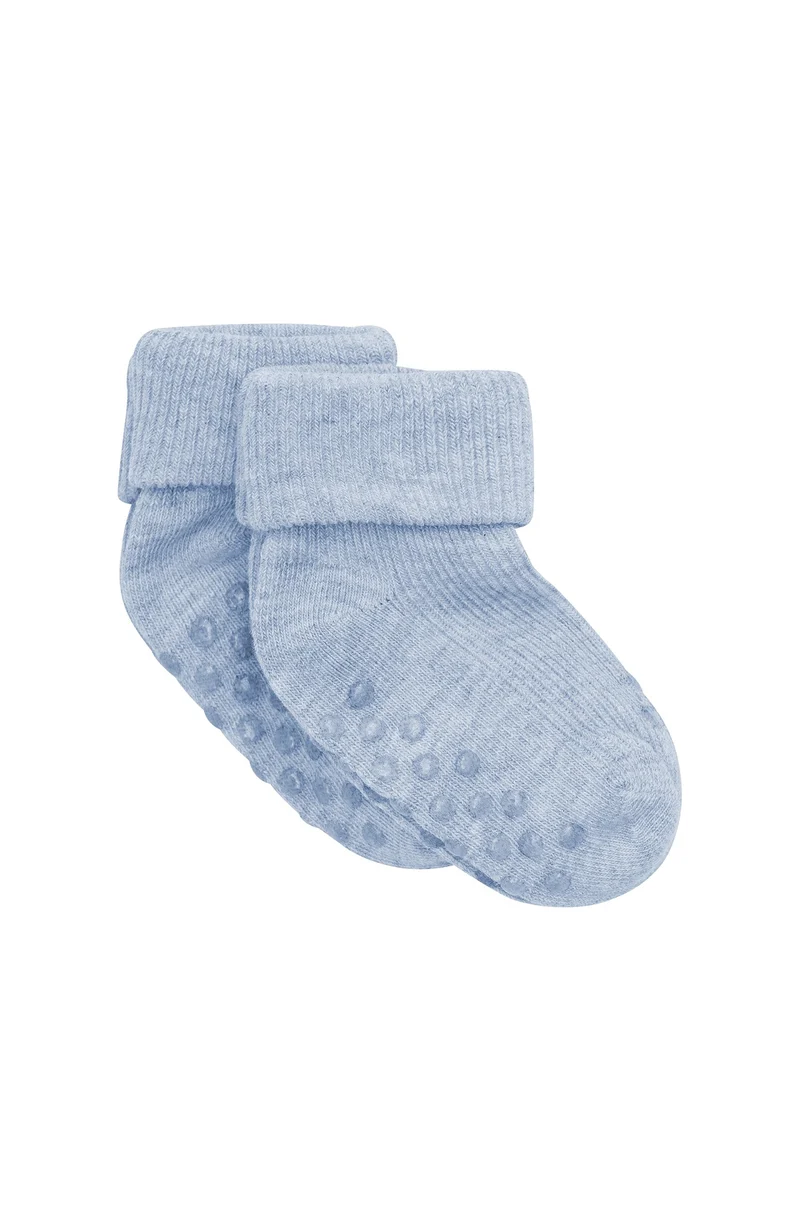 Baby Rib Sock 2-pack - Winter Sky Melange