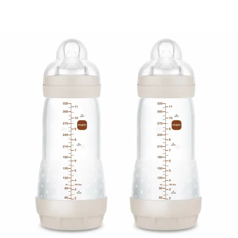 Mam Baby Easy Start Neutral Matt Anti-Colic Bottle, 2X320Ml