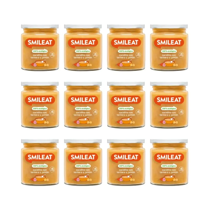 Smileat Baby Food Jar with Beef and Ham 230 g, pack of 12