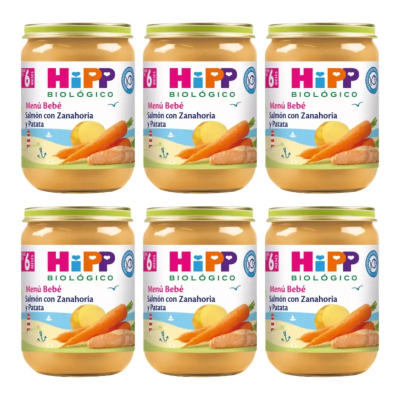 Hipp Bio Salmon, Carrot and Potato Jars, Pack of 6 x 190 g