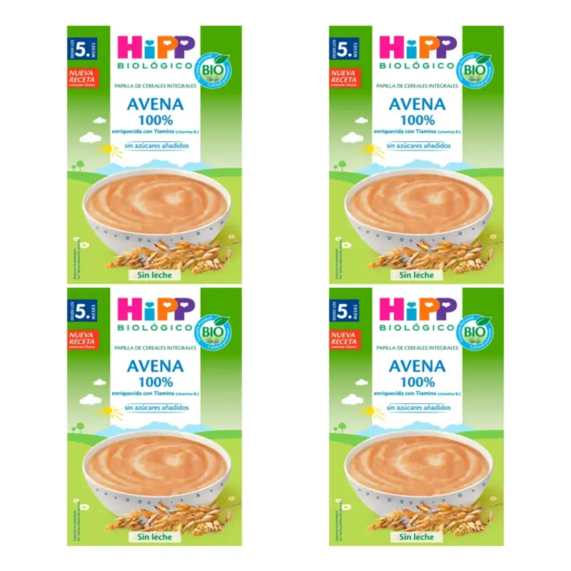 Hipp 100% Oats Organic Cereal Porridge, Pack of 4 x 200 grams