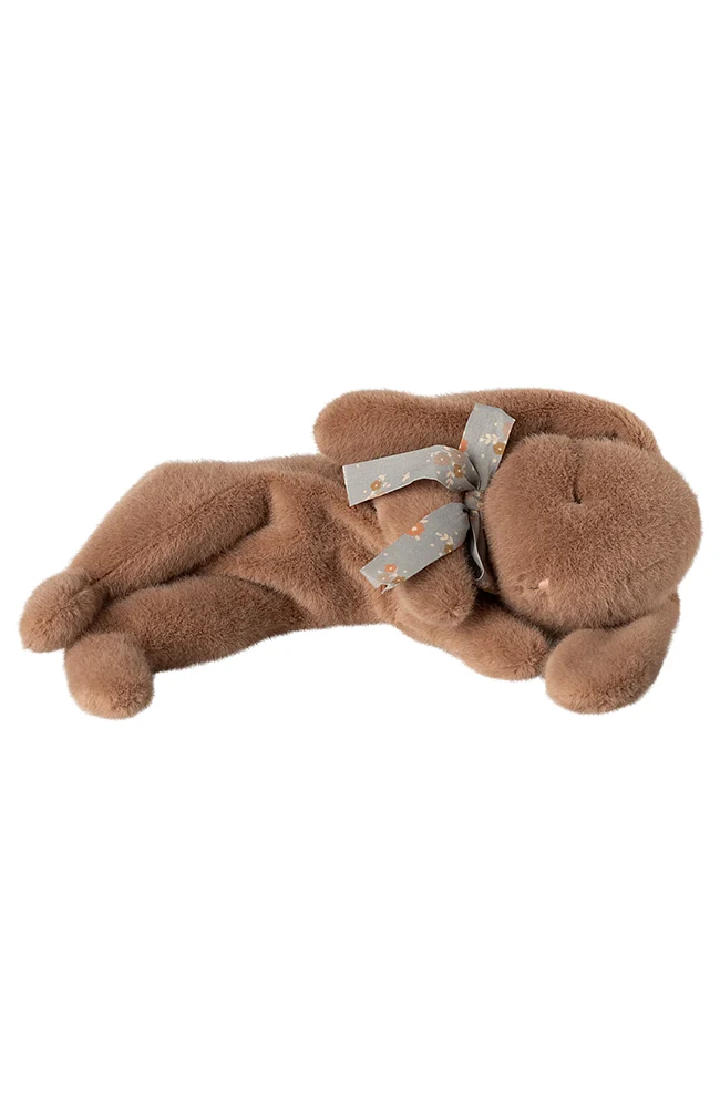 Sleeping Bunny Plush, Small - Soft Brown