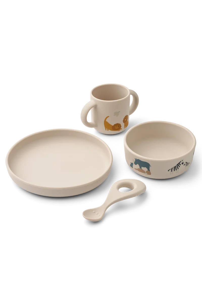 Vivi Printed Tableware Set - All together / Sandy